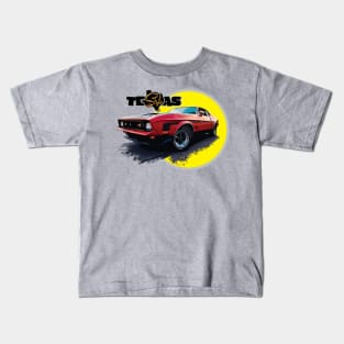 Texas Style Mustang Mach 1 Yellow Kids T-Shirt